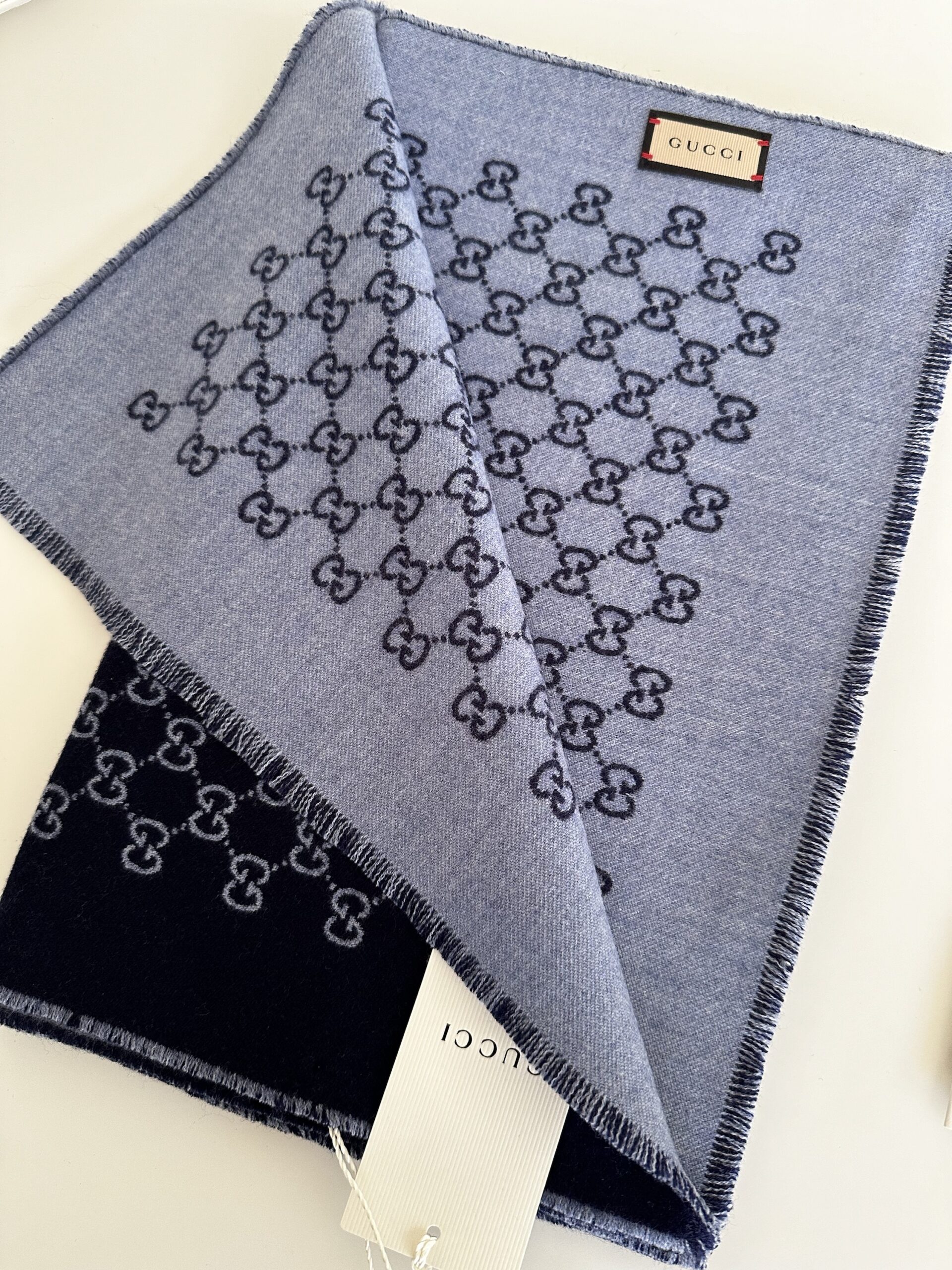 Sciarpa lana blu - Gucci - immagine 4